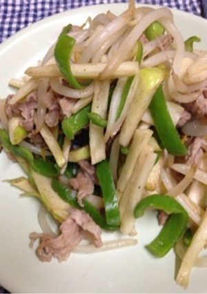 マコモダケの肉ピーマン炒め(＾ω＾)-レシピのメイン写真
