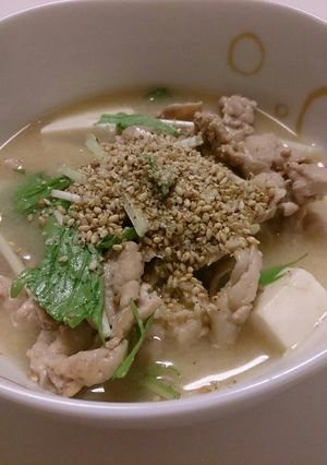 豚肉と水菜の胡麻うどん-レシピのメイン写真