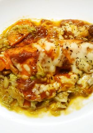 秋鮭のピザ風チャンチャン焼き-レシピのメイン写真
