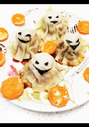 お弁当に★ハロウィンゴースト逆さま焼売☆-レシピのメイン写真
