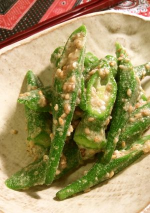 隠し味にお酢☆ オクラの胡麻あえ-レシピのメイン写真