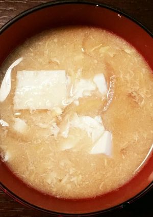 [お味噌汁]　かき玉と豆腐-レシピのメイン写真