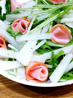 レモンドレッシングで♪梨と水菜のサラダ-レシピのメイン写真