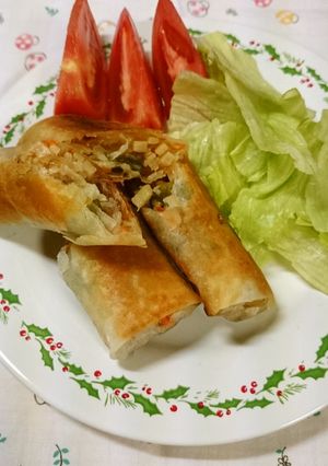焼きビーフンリメイク＊春巻き-レシピのメイン写真