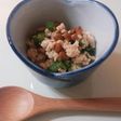 納豆とおくらと鶏ひき肉の和え物