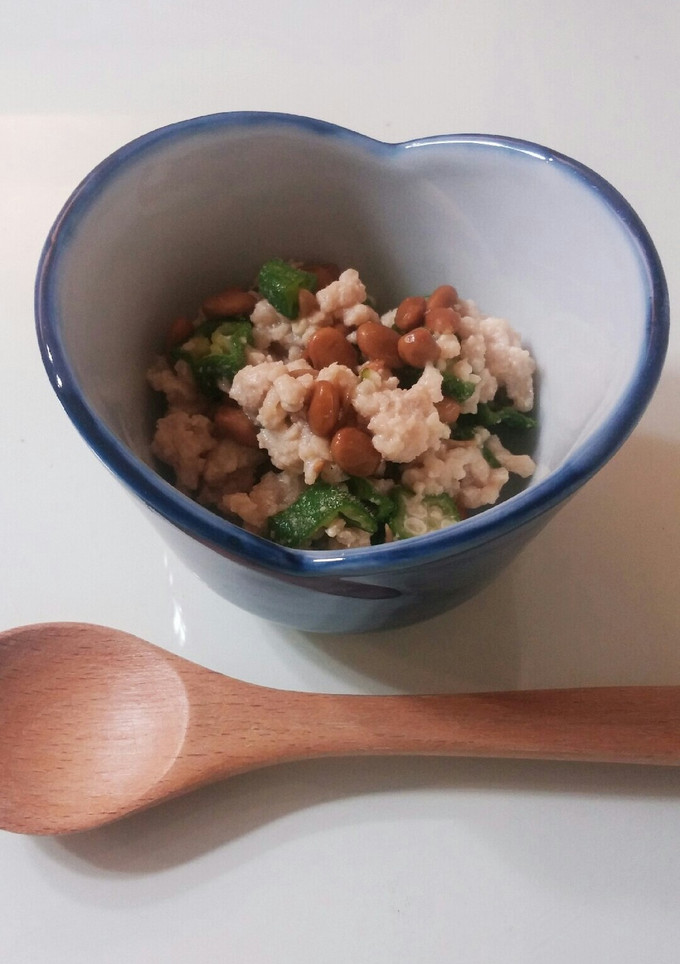 納豆とおくらと鶏ひき肉の和え物-レシピのメイン写真