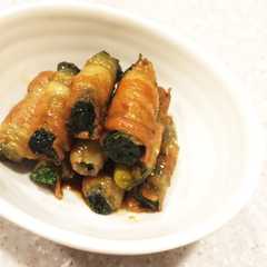 A picture of ネギしそ肉巻き.