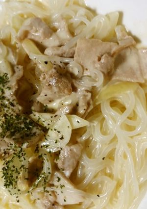 低糖質！　しらたきカルボ-レシピのメイン写真