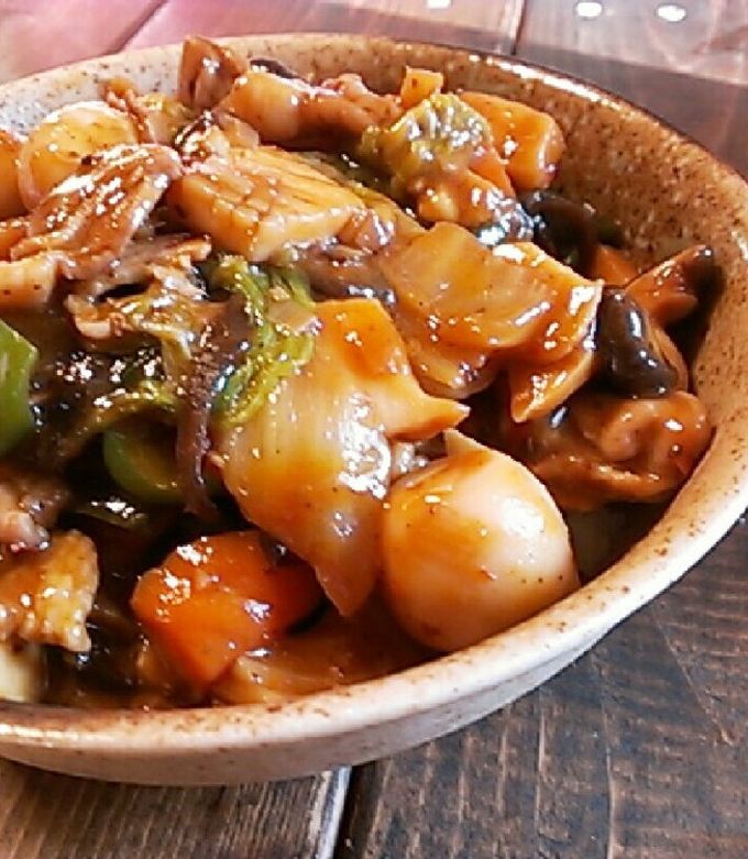 四川麻婆風の麻婆八宝菜&麻婆中華丼。 by サブちゃん