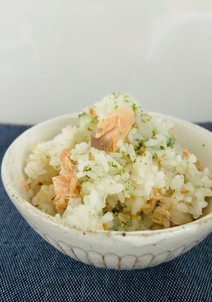 材料4つ☆青のり香る鮭の炊き込み御飯♪-レシピのメイン写真