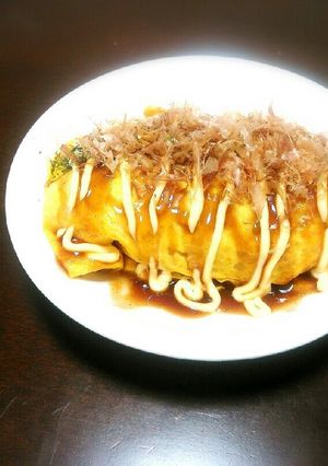 野菜炒めの残りで卵包み♪-レシピのメイン写真