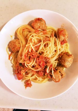 ツナとトマトのスパゲティ-レシピのメイン写真