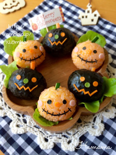 ハロウィンに♪ひと口おにぎりキャラ弁-レシピのメイン写真