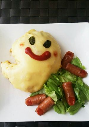 ☆おばけオムライスと指サラダ☆-レシピのメイン写真