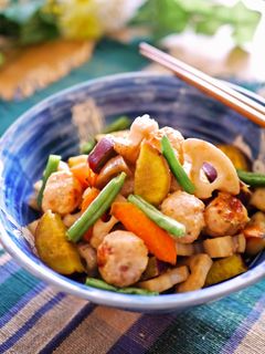 こっくり旨い秋野菜と鶏団子の筑前煮-レシピのメイン写真