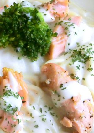 サーモンのクリームパスタ-レシピのメイン写真