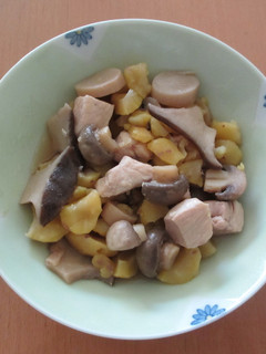 鶏むね肉と生栗&きのこの煮物-レシピのメイン写真