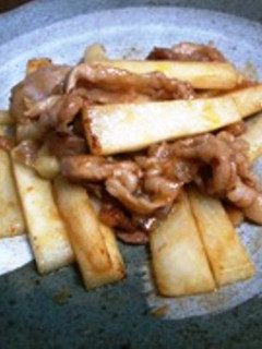 @豚肉と長いものオイスター炒め@-レシピのメイン写真