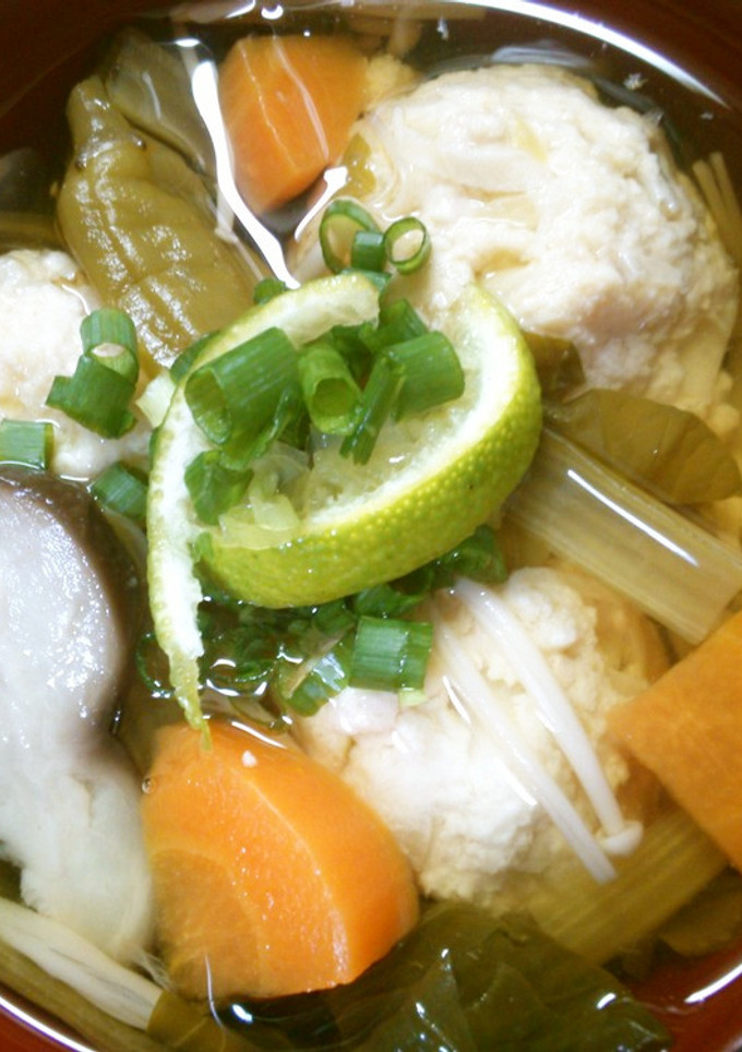 簡単和食♪小松菜と野菜 高野豆腐の団子汁-レシピのメイン写真