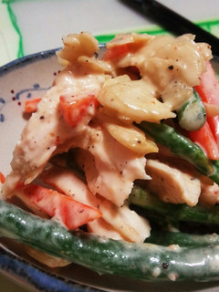 さやいんげんとチキンのサラダ-レシピのメイン写真