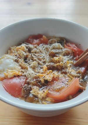 トマトの酸辣湯にゅうめん🍅-レシピのメイン写真