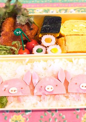 かんたんキャラ弁☆3匹のこぶた弁当-レシピのメイン写真