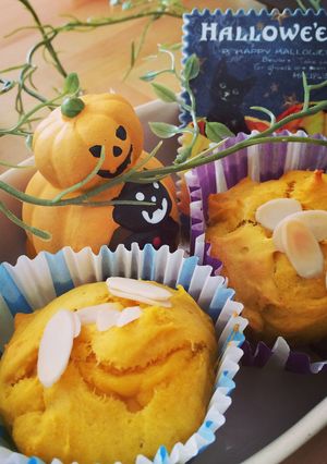 簡単♪HMで作るかぼちゃのカップケーキ-レシピのメイン写真
