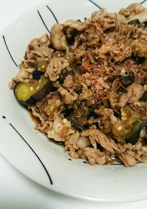 ご飯がススム！豚肉となすのおかか炒め-レシピのメイン写真