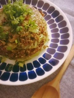 長ねぎとキャベツの納豆玄米炒飯-レシピのメイン写真