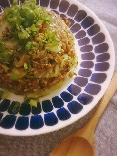 長ねぎとキャベツの納豆玄米炒飯-レシピのメイン写真