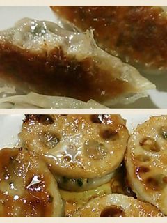 手作り餃子からの~っ☆蓮根はさみ焼き☆-レシピのメイン写真