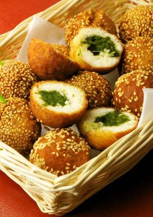 【野菜おやつ】ほうれん草あんのごまだんご-レシピのメイン写真