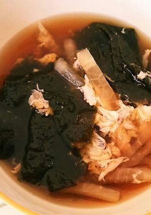 真っ黒だけど、美味しい！のりスープ☆-レシピのメイン写真