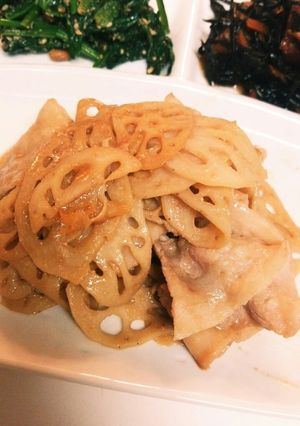 豚バラと蓮根の味噌ﾊﾞﾀｰ炒め-レシピのメイン写真