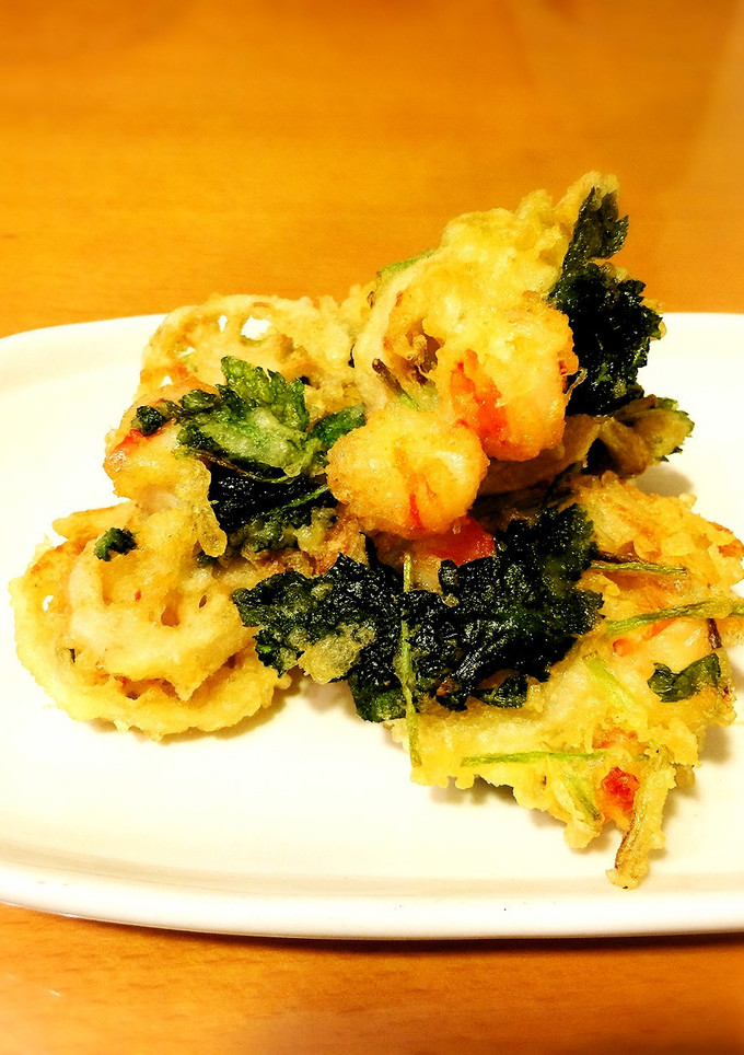 蓮根と海老のかき揚げ♪-レシピのメイン写真