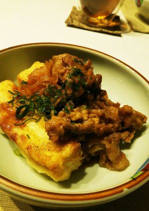 ジューシー揚げ豆腐の豚肉添え-レシピのメイン写真