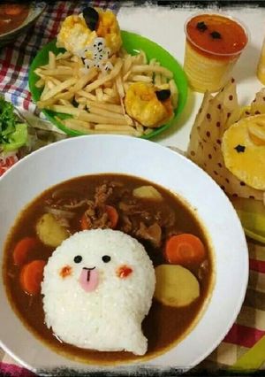 ハロウィン♡おばけちゃんカレーライス★-レシピのメイン写真