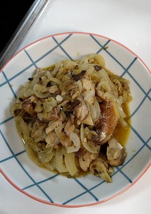 サバ缶と新玉ねぎのポン酢カレー炒め-レシピのメイン写真