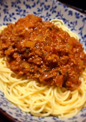セロリのミートソーススパゲッティ-レシピのメイン写真
