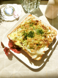 ざく切りキャベツ 青海苔おかかトースト-レシピのメイン写真