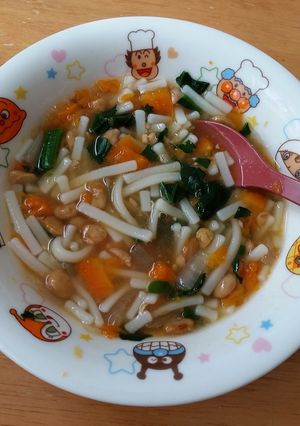 離乳食☆つるつるっと完食！野菜納豆うどん-レシピのメイン写真