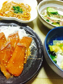 ブリのお刺身でヅケ♪(覚え書き)-レシピのメイン写真
