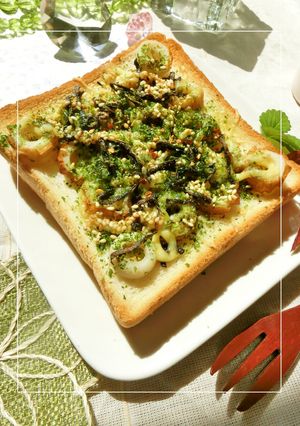 磯×胡麻香る　ちくわの和トースト-レシピのメイン写真