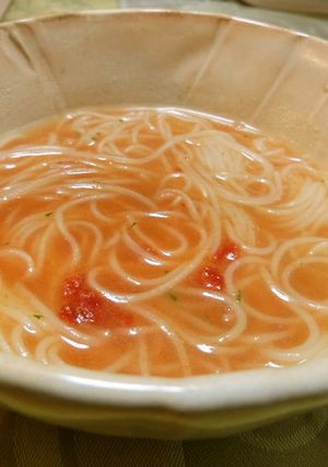 山ごはんに。トマトスープそうめん-レシピのメイン写真