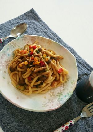 食欲倍増！簡単焼きうどん-レシピのメイン写真