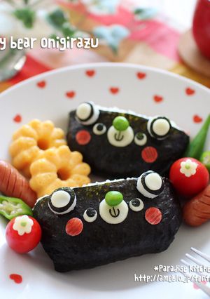 キャラ弁＊簡単♪くまちゃんデコおにぎらず-レシピのメイン写真