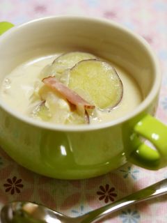 サツマイモとベーコンの豆乳スープ-レシピのメイン写真