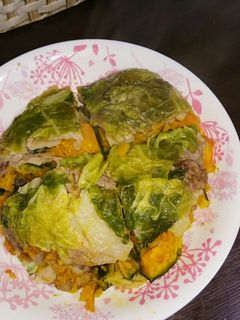かぼちゃと豚肉を挟んだ白菜ミルフィーユ-レシピのメイン写真