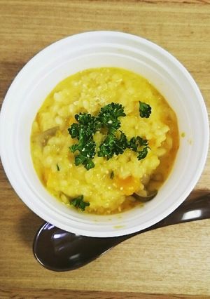 朝食、風邪に☆かぼちゃとしめじのリゾット-レシピのメイン写真