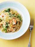 えびとクレソンのパスタ ライムジュレ